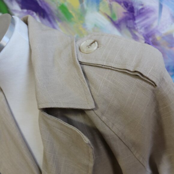 J LUX LABEL | J Lux Label Linen Trench Coat in Tan/Beige - Picture 4 of 7